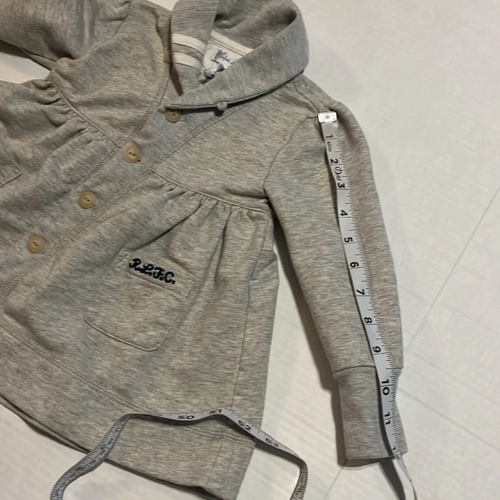 Ralph Lauren-18 months-gray-cotton blend, jersey knit, L/S,button-down jacket.